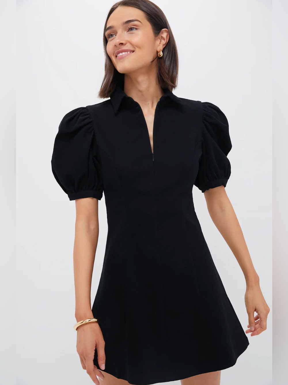 Tuckernuck Hyacinth House Black Front Zip Denim Mini Dress
